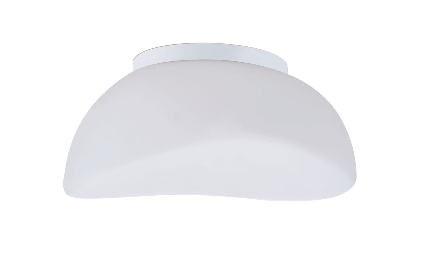 Opal Flush Ceiling 3 Light E27, Polished Chrome/Frosted White Glass by Mantra