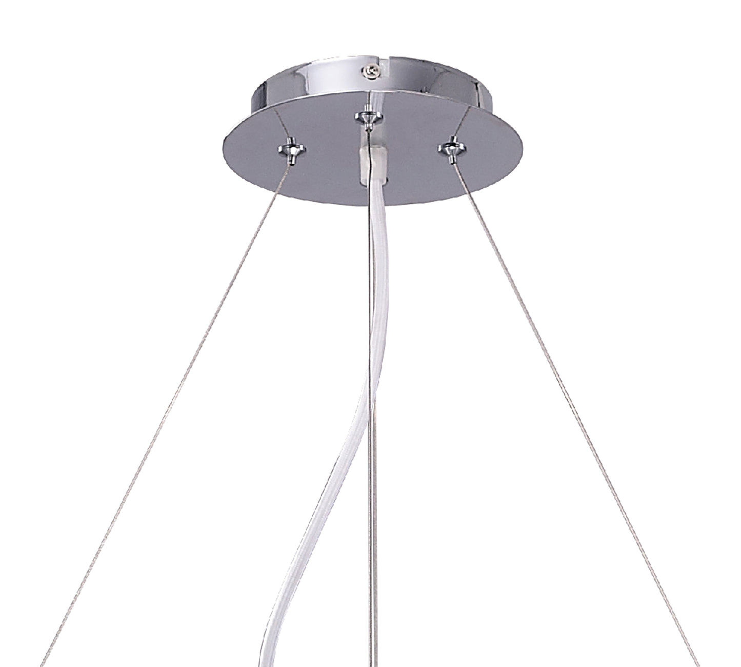 Ora Pendant 8 Flat Round Light E27, Gloss White/White Acrylic/Polished Chrome, CFL Lamps INCLUDED by Mantra