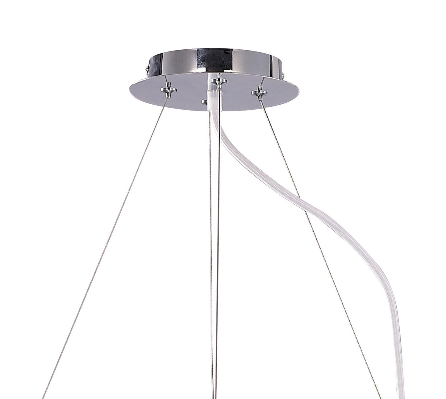 Ora Pendant 8 Twisted Round Light E27, Gloss White / White Acrylic / Polished Chrome, CFL Lamps INCLUDED by Mantra