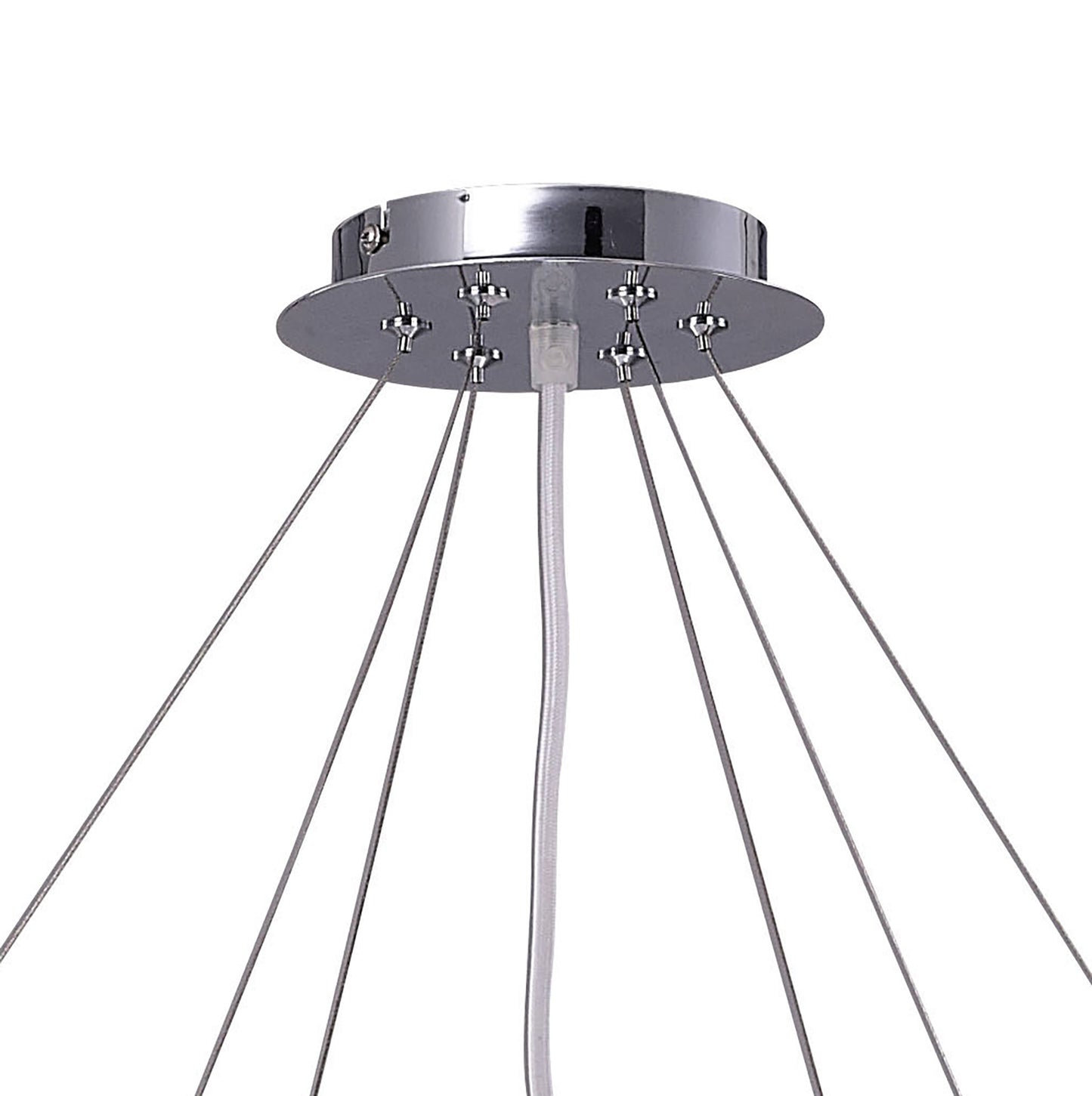 Ora Pendant 12 Twisted Round Light E27, Gloss White/White Acrylic/Polished Chrome, CFL Lamps INCLUDED by Mantra