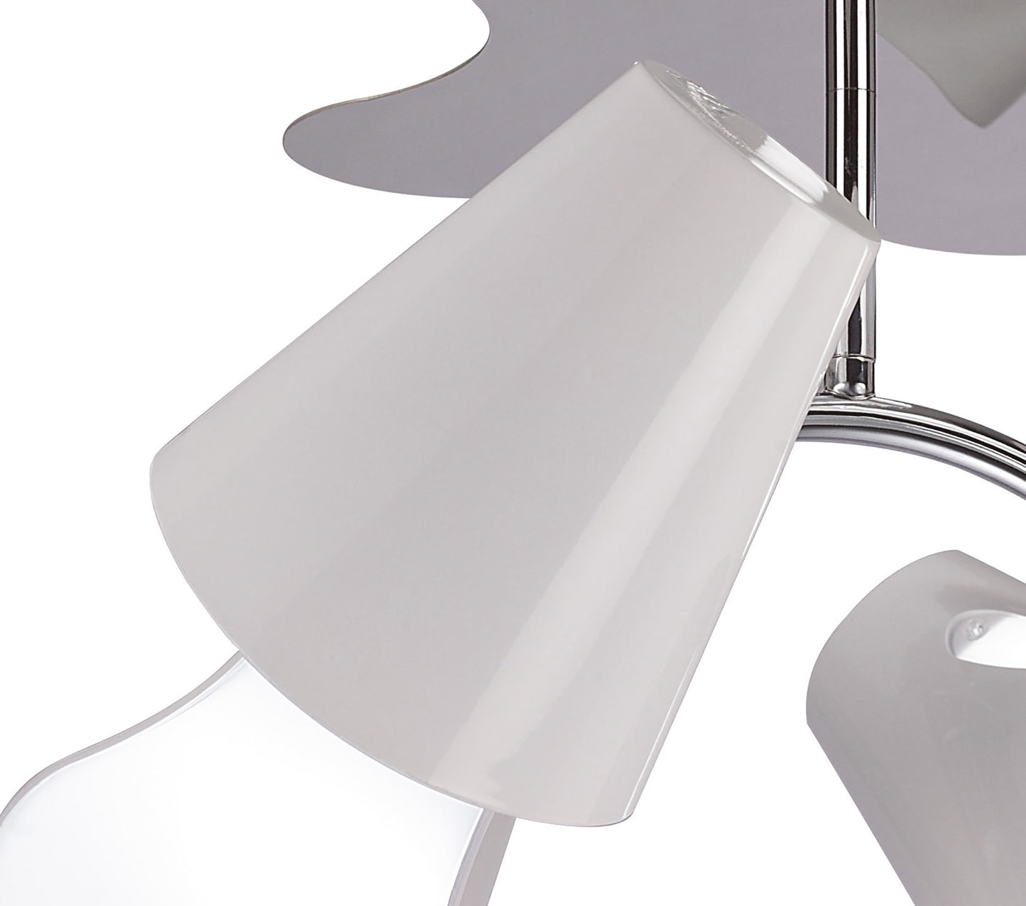 Ora Ceiling 2 Arm 4 Light E27, Gloss White/White Acrylic/Polished Chrome, CFL Lamps INCLUDED by Mantra