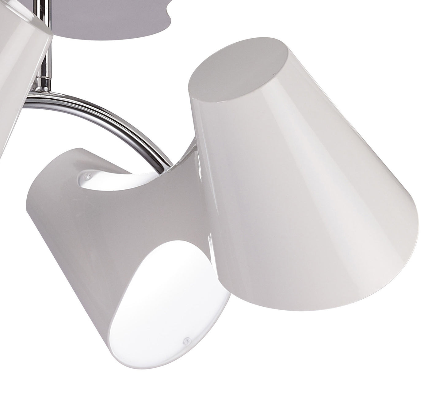 Ora Ceiling 2 Arm 4 Light E27, Gloss White/White Acrylic/Polished Chrome, CFL Lamps INCLUDED by Mantra