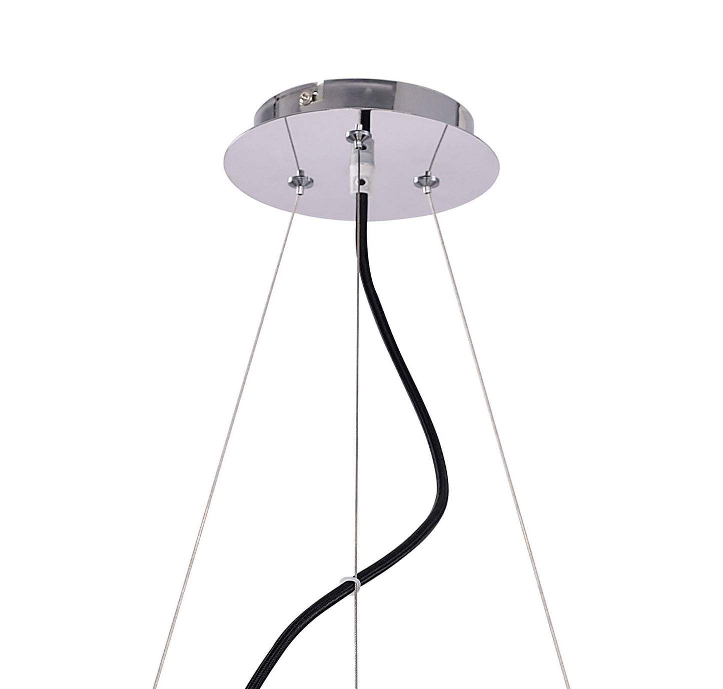 Ora Pendant 6 Flat Round Light E27, Gloss Black/White Acrylic/Polished Chrome, CFL Lamps INCLUDED by Mantra