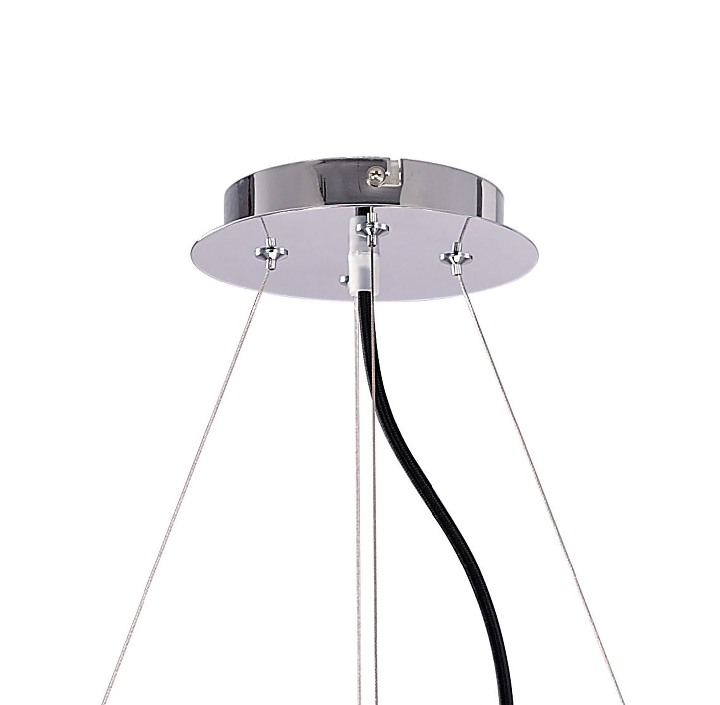 Ora Pendant 8 Twisted Round Light E27, Gloss Black/White Acrylic/Polished Chrome, CFL Lamps INCLUDED by Mantra