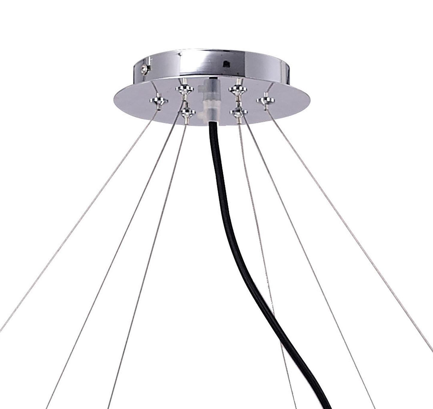 Ora Pendant 12 Twisted Round Light E27, Gloss Black/White Acrylic/Polished Chrome, CFL Lamps INCLUDED by Mantra