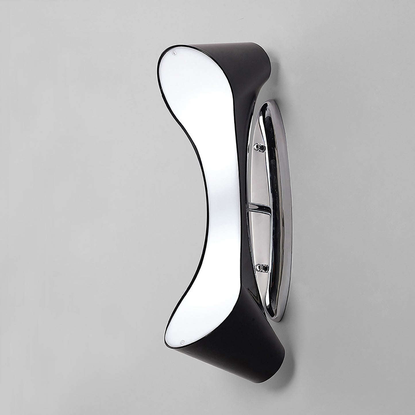 Ora Wall Lamp 2 Light E27, Gloss Black/White Acrylic/Polished Chrome, CFL Lamps INCLUDED by Mantra