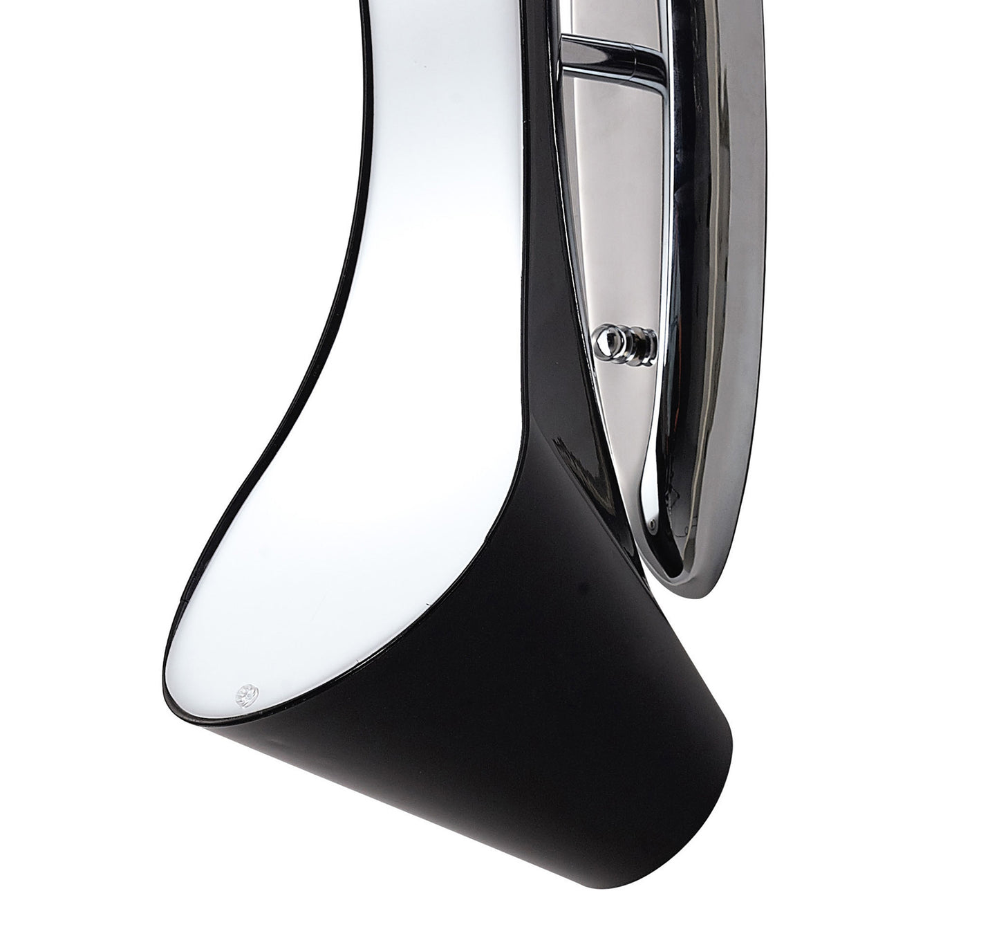 Ora Wall Lamp 2 Light E27, Gloss Black/White Acrylic/Polished Chrome, CFL Lamps INCLUDED by Mantra