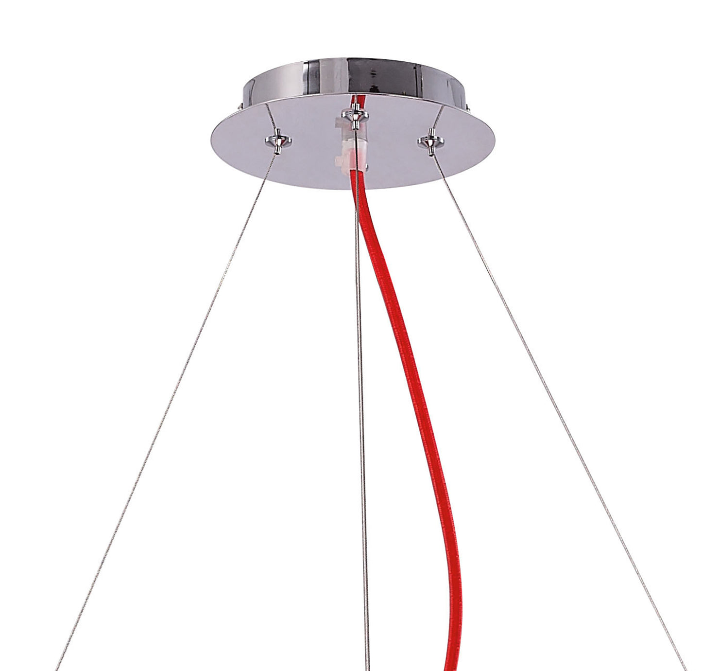 Ora Pendant 8 Flat Round Light E27, Gloss Red/White Acrylic/Polished Chrome, CFL Lamps INCLUDED by Mantra