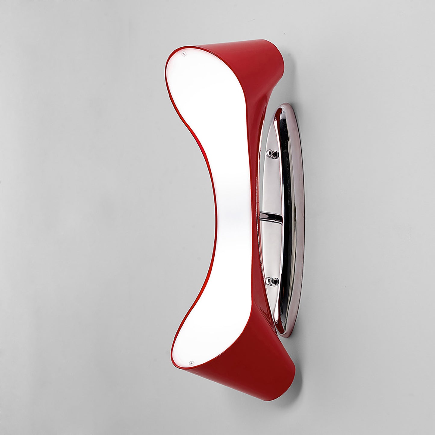 Ora Wall Lamp 2 Light E27, Gloss Red/White Acrylic/Polished Chrome, CFL Lamps INCLUDED by Mantra