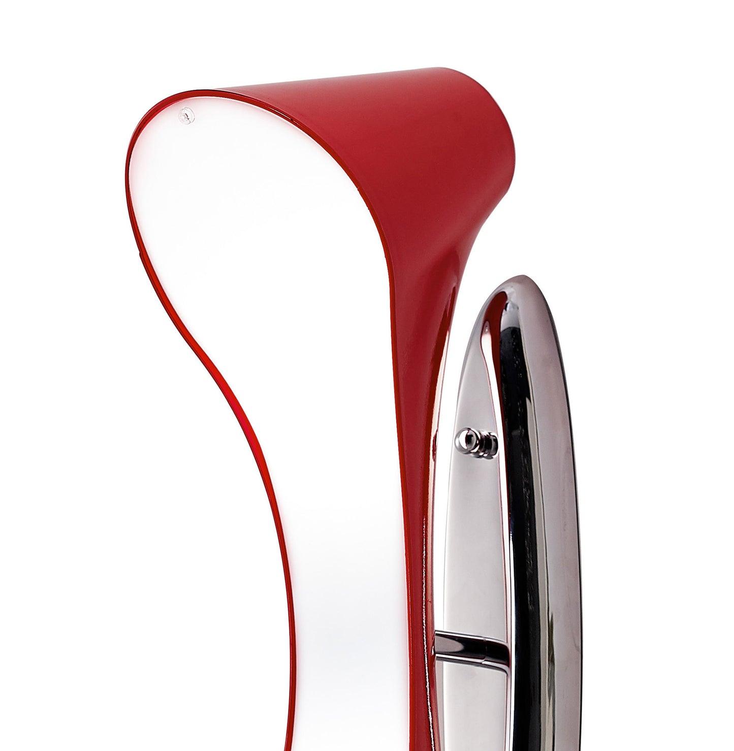 Ora Wall Lamp 2 Light E27, Gloss Red/White Acrylic/Polished Chrome, CFL Lamps INCLUDED by Mantra