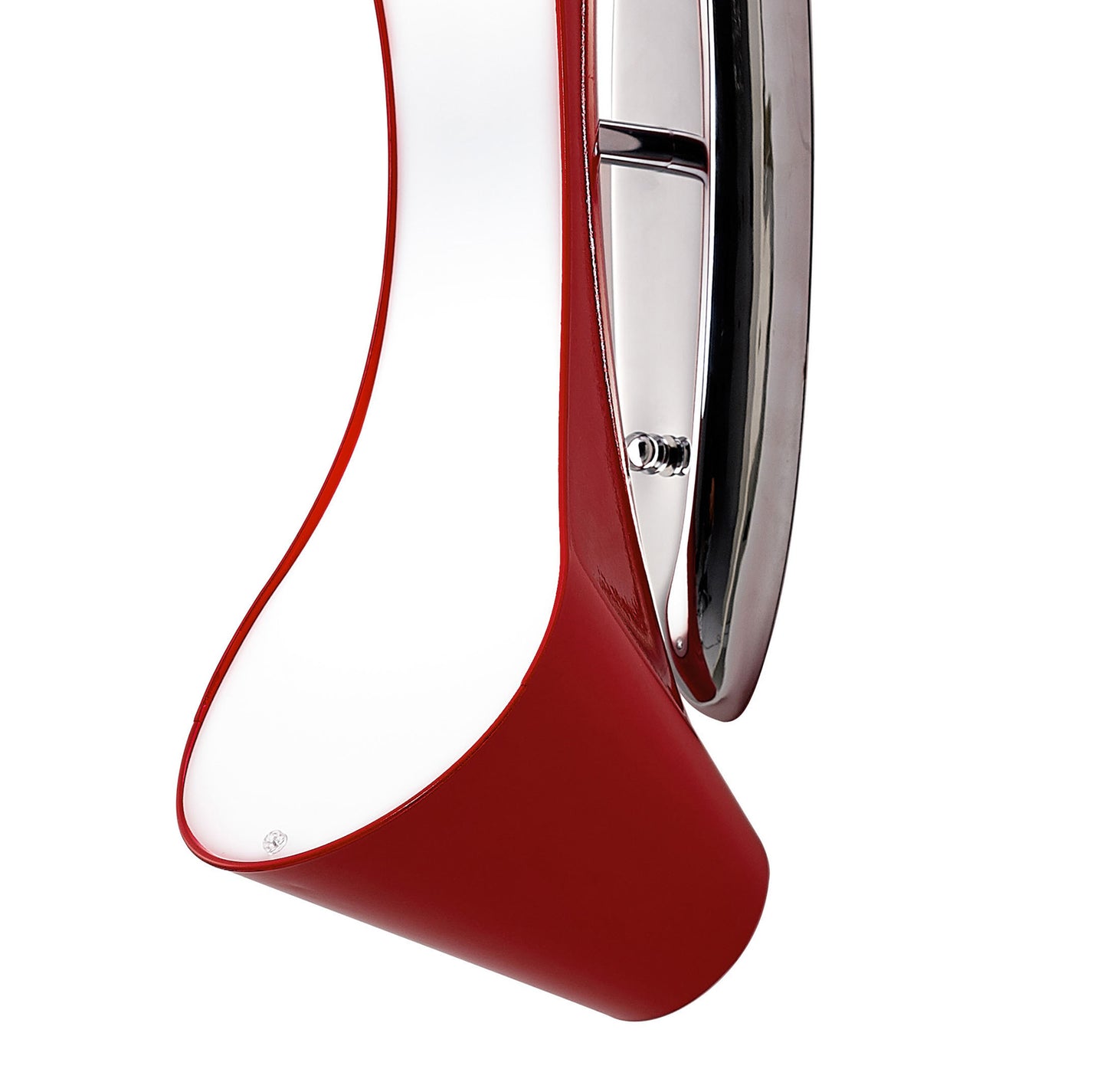 Ora Wall Lamp 2 Light E27, Gloss Red/White Acrylic/Polished Chrome, CFL Lamps INCLUDED by Mantra