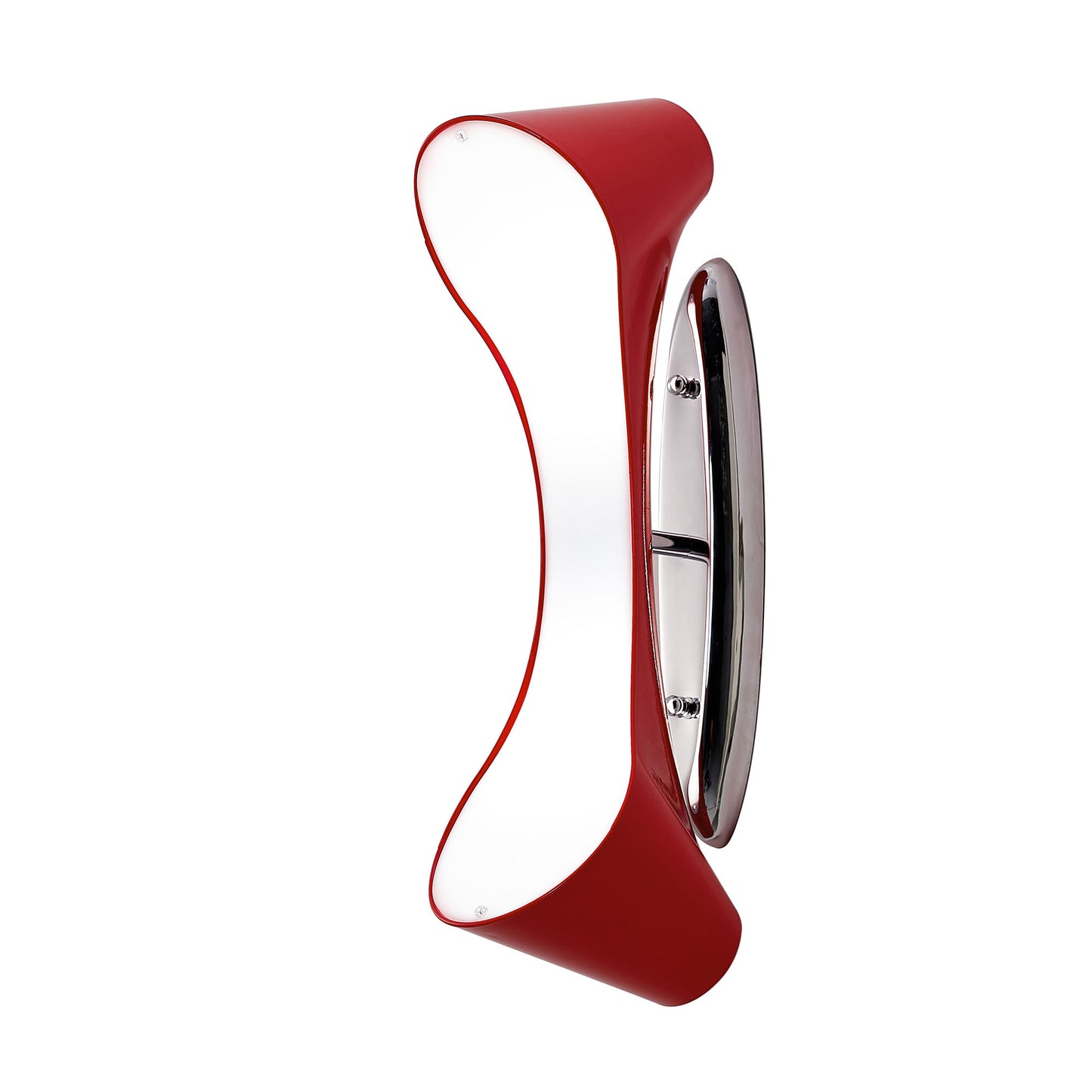 Ora Wall Lamp 2 Light E27, Gloss Red/White Acrylic/Polished Chrome, CFL Lamps INCLUDED by Mantra