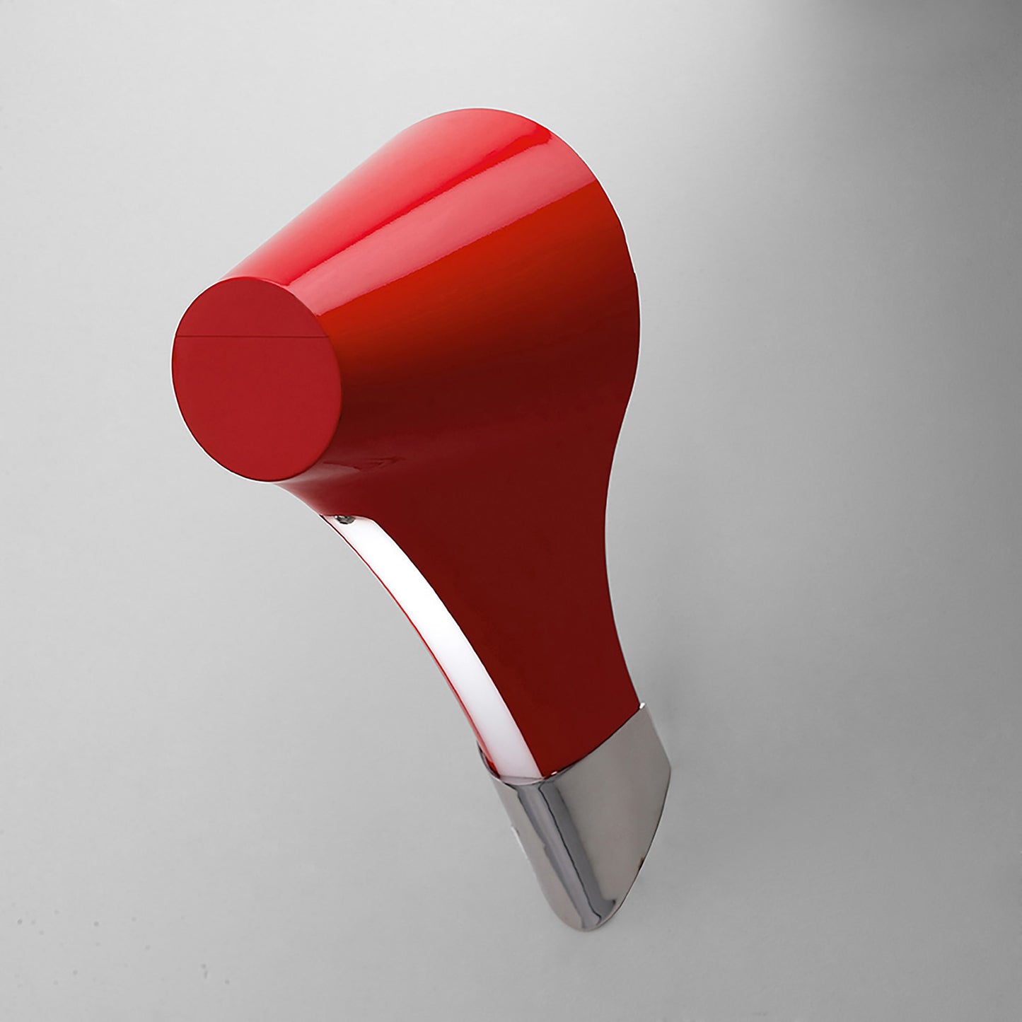 Ora Wall Lamp 1 Light E27, Gloss Red/White Acrylic/Polished Chrome, CFL Lamps INCLUDED by Mantra