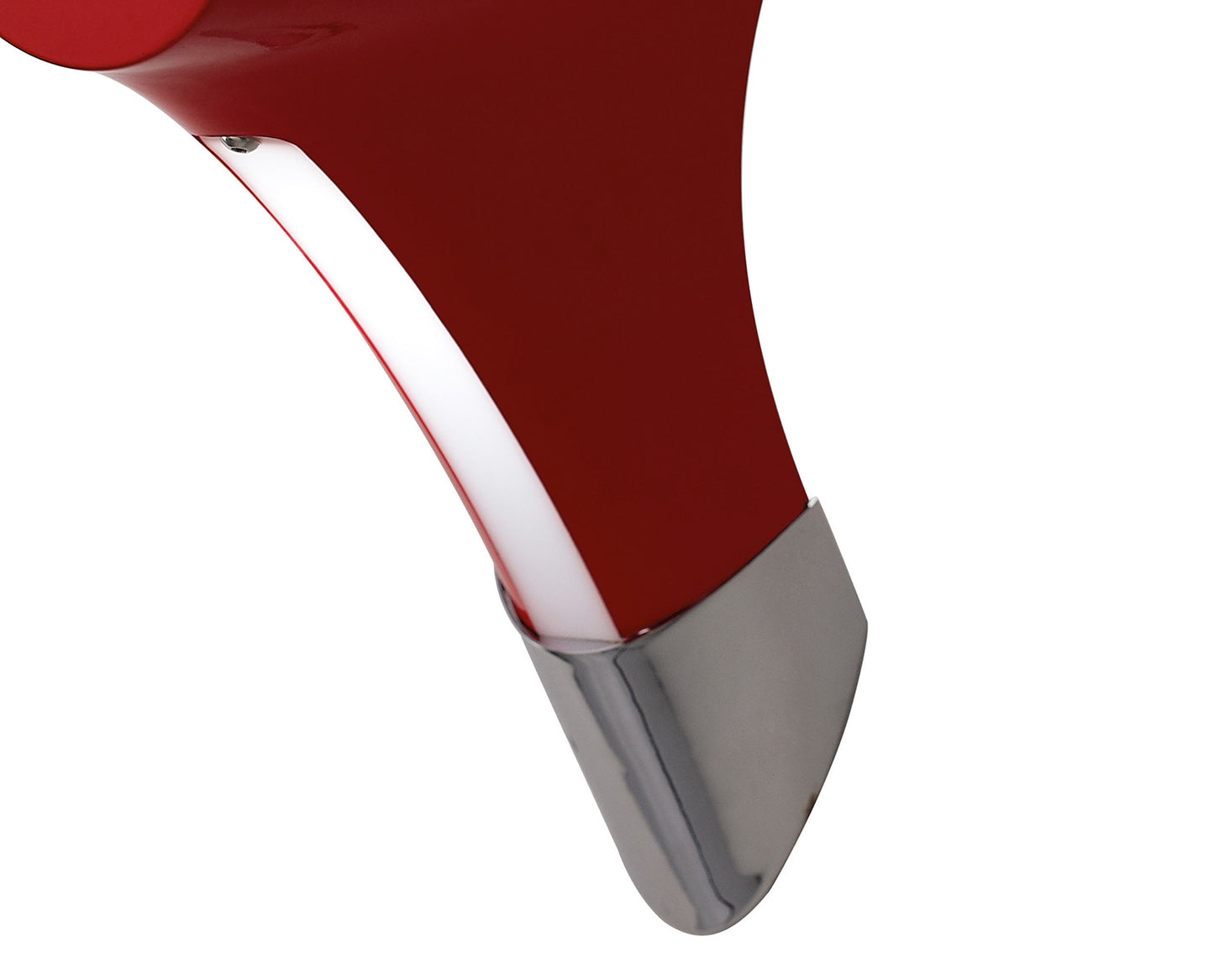 Ora Wall Lamp 1 Light E27, Gloss Red/White Acrylic/Polished Chrome, CFL Lamps INCLUDED by Mantra