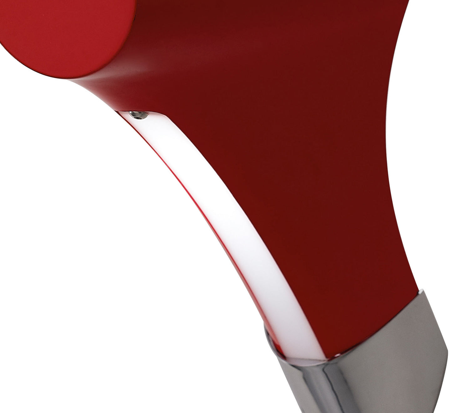 Ora Wall Lamp 1 Light E27, Gloss Red/White Acrylic/Polished Chrome, CFL Lamps INCLUDED by Mantra