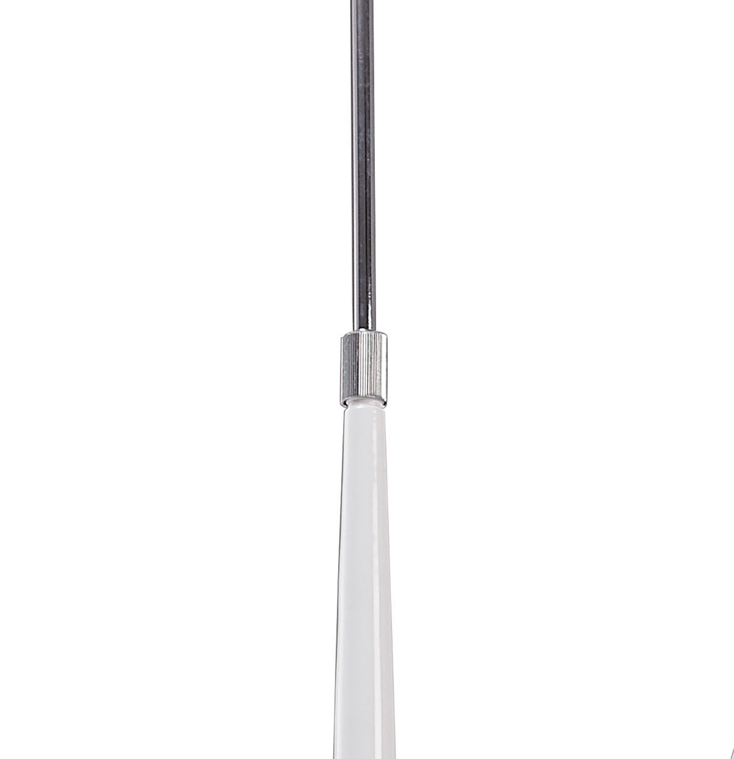 Ora Telescopic Convertible To Semi Flush 6 Light E27, Gloss White/White Acrylic/Polished Chrome, CFL Lamps INCLUDED by Mantra