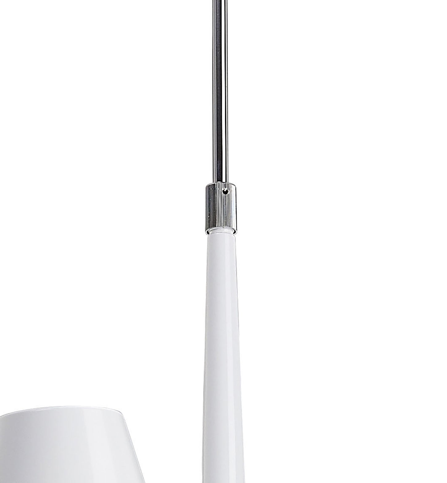 Ora Telescopic Convertible To Semi Flush 3 Light E27, Gloss White/White Acrylic/Polished Chrome, CFL Lamps INCLUDED by Mantra