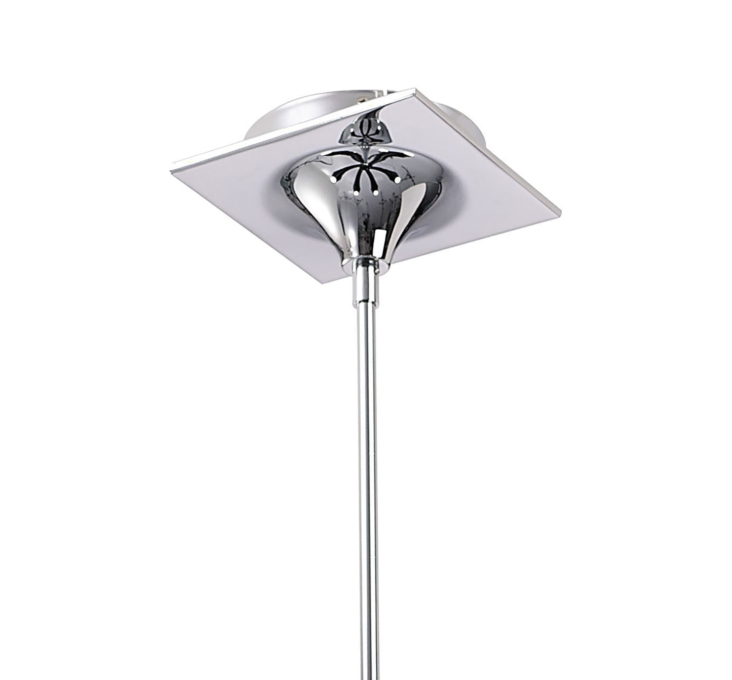 Ora Telescopic Convertible To Semi Flush 6 Light E27, Gloss Black/White Acrylic/Polished Chrome, CFL Lamps INCLUDED by Mantra