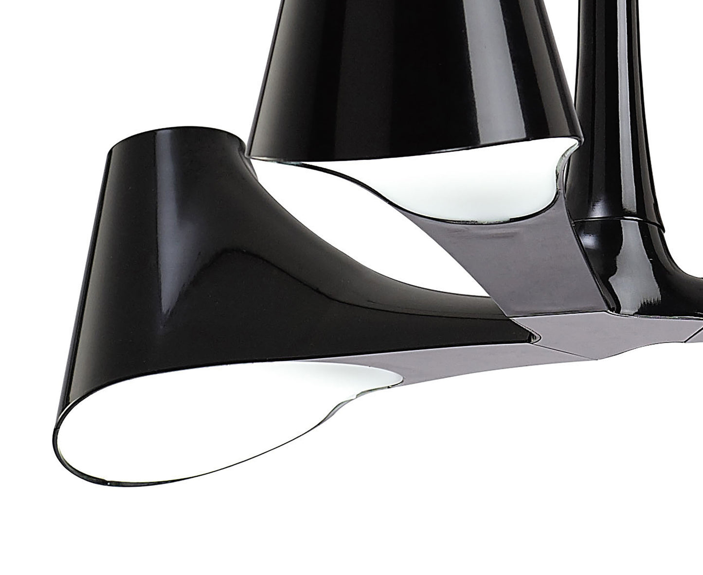 Ora Telescopic Convertible To Semi Flush 3 Light E27, Gloss Black/White Acrylic/Polished Chrome, CFL Lamps INCLUDED by Mantra