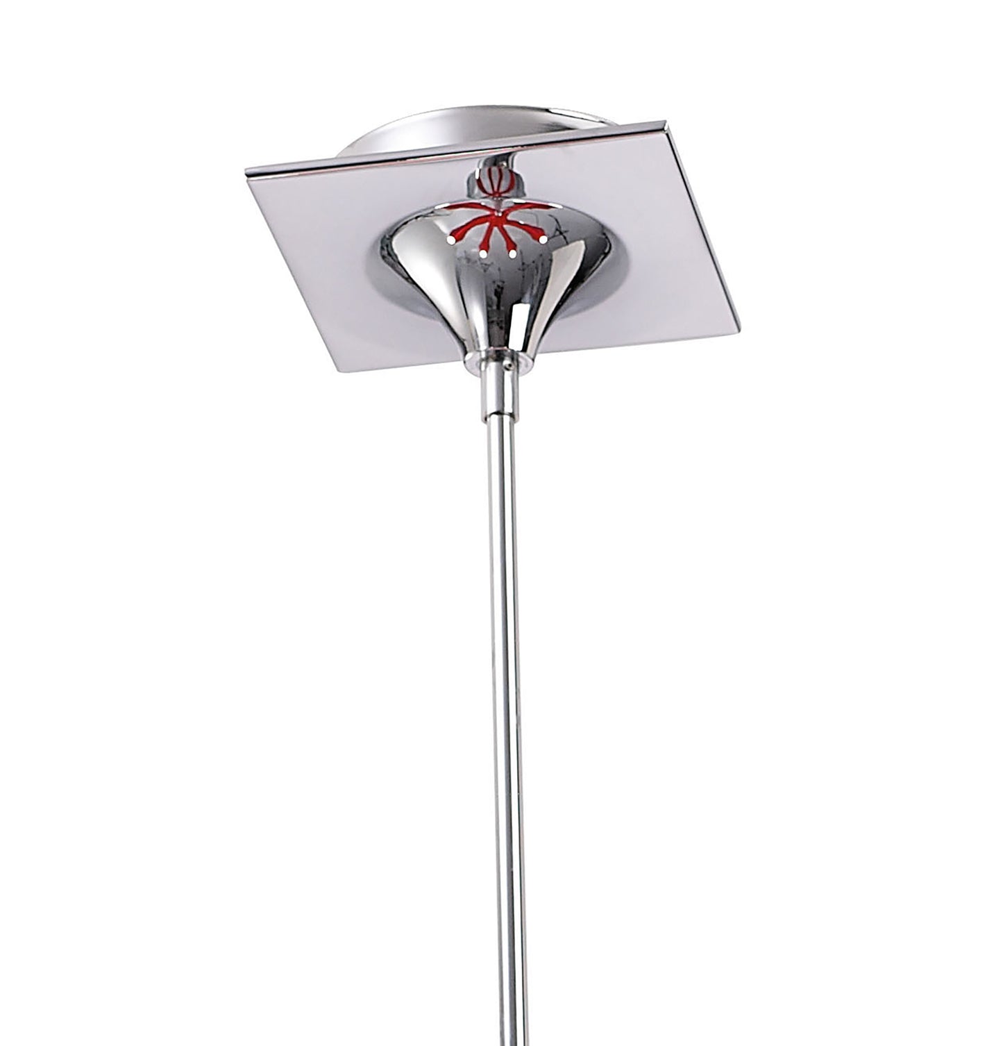 Ora Telescopic Convertible To Semi Flush 6 Light E27, Gloss Red/White Acrylic/Polished Chrome, CFL Lamps INCLUDED by Mantra