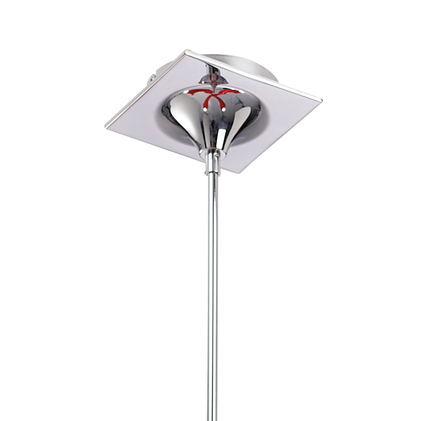 Ora Telescopic Convertible To Semi Flush 4 Light E27, Gloss Red/White Acrylic/Polished Chrome, CFL Lamps INCLUDED by Mantra