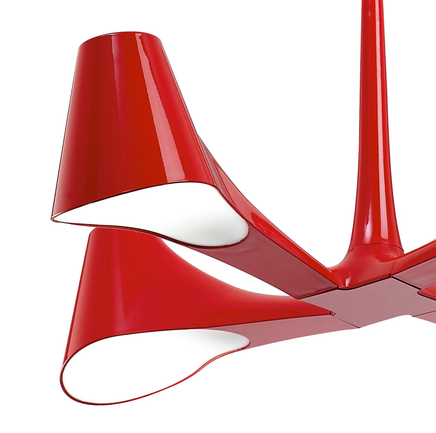 Ora Telescopic Convertible To Semi Flush 4 Light E27, Gloss Red/White Acrylic/Polished Chrome, CFL Lamps INCLUDED by Mantra