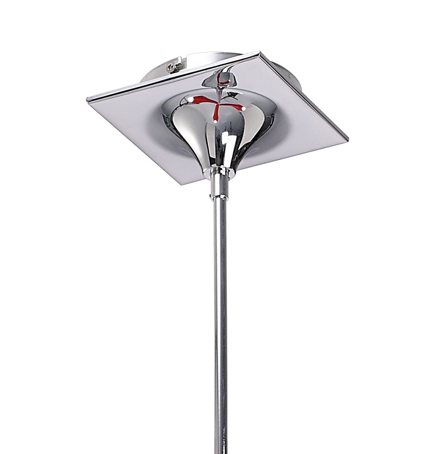 Ora Telescopic Convertible To Semi Flush 3 Light E27, Gloss Red/White Acrylic/Polished Chrome, CFL Lamps INCLUDED by Mantra