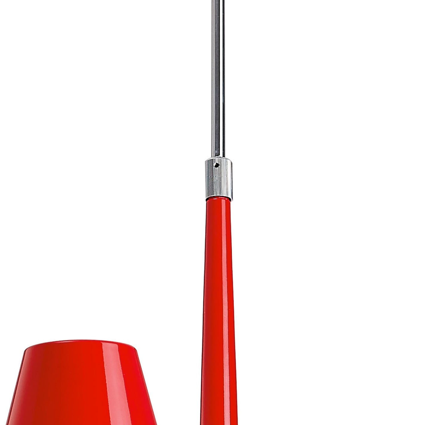 Ora Telescopic Convertible To Semi Flush 3 Light E27, Gloss Red/White Acrylic/Polished Chrome, CFL Lamps INCLUDED by Mantra