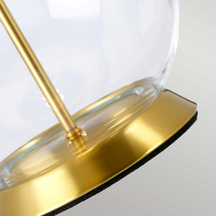 Orb 1 Light Table Lamp (Complete with Black Shade) - Aged Brass with Black Shade