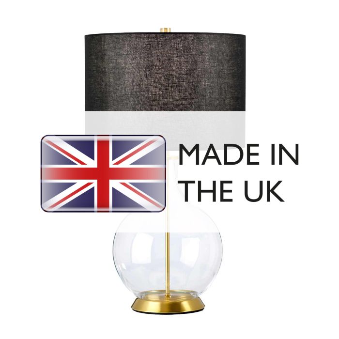 Orb 1 Light Table Lamp (Complete with Black Shade) - Aged Brass with Black Shade