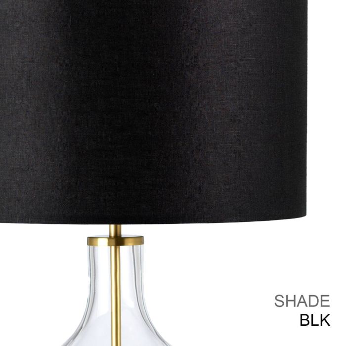Orb 1 Light Table Lamp (Complete with Black Shade) - Aged Brass with Black Shade