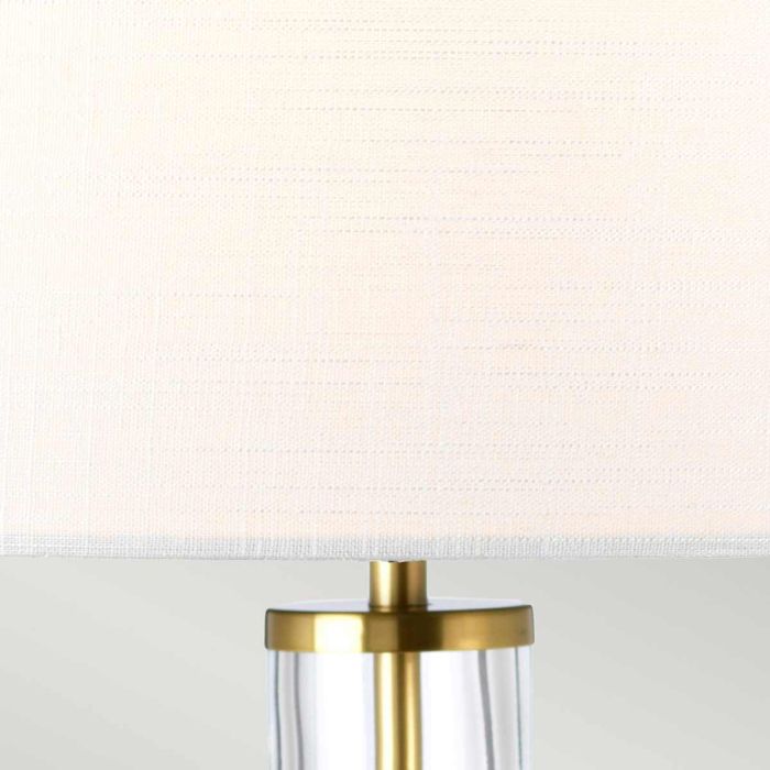 Orb 1 Light Table Lamp (Complete with White Shade) - Aged Brass with White Shade