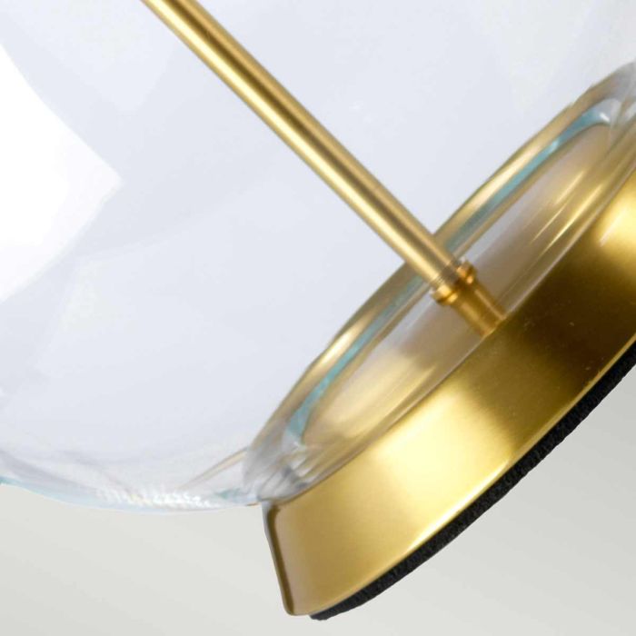 Orb 1 Light Table Lamp (Complete with White Shade) - Aged Brass with White Shade