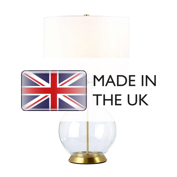 Orb 1 Light Table Lamp (Complete with White Shade) - Aged Brass with White Shade