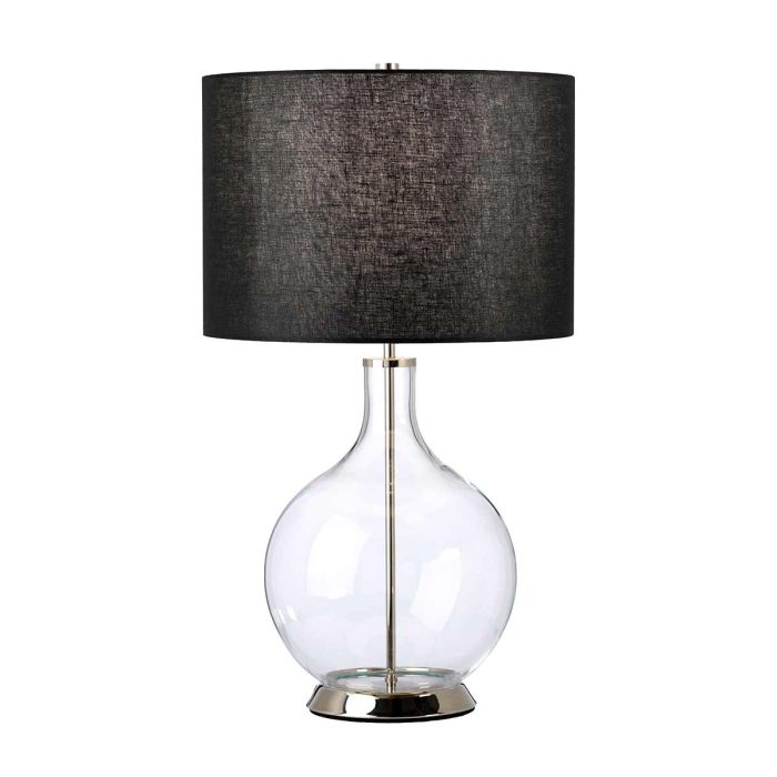 Orb 1 Light Table Lamp (Complete with Black Shade) - Polished Nickel with Black Shade