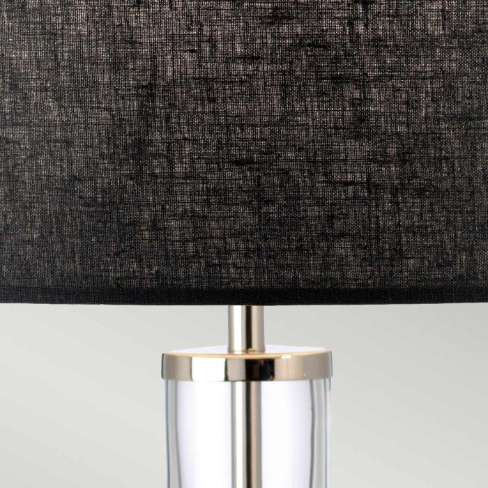 Orb 1 Light Table Lamp (Complete with Black Shade) - Polished Nickel with Black Shade