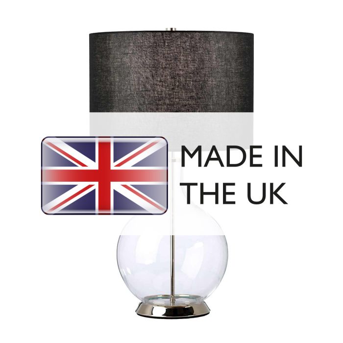 Orb 1 Light Table Lamp (Complete with Black Shade) - Polished Nickel with Black Shade