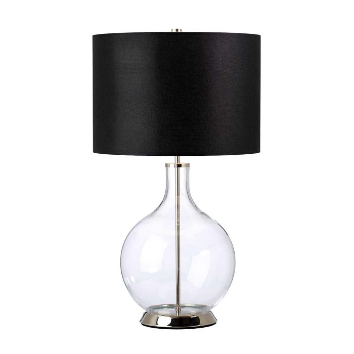Orb 1 Light Table Lamp (Complete with Black Shade) - Polished Nickel with Black Shade