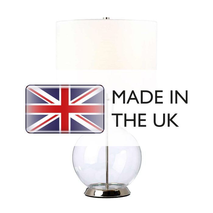 Orb 1 Light Table Lamp (Complete with White Shade) - Polished Nickel with White Shade