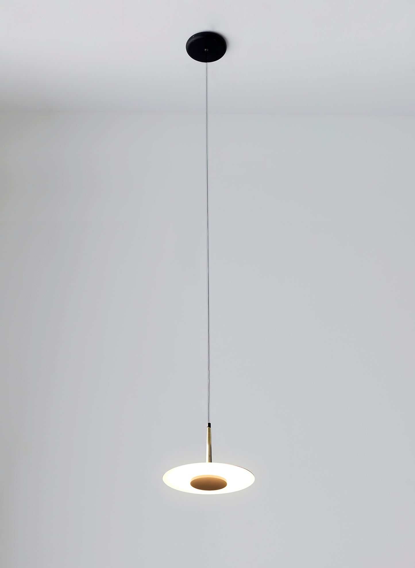 Orion 1 Light Pendant, 8W LED, 3000K, 590lm, Black/Antique Brass, 3yrs Warranty by Mantra