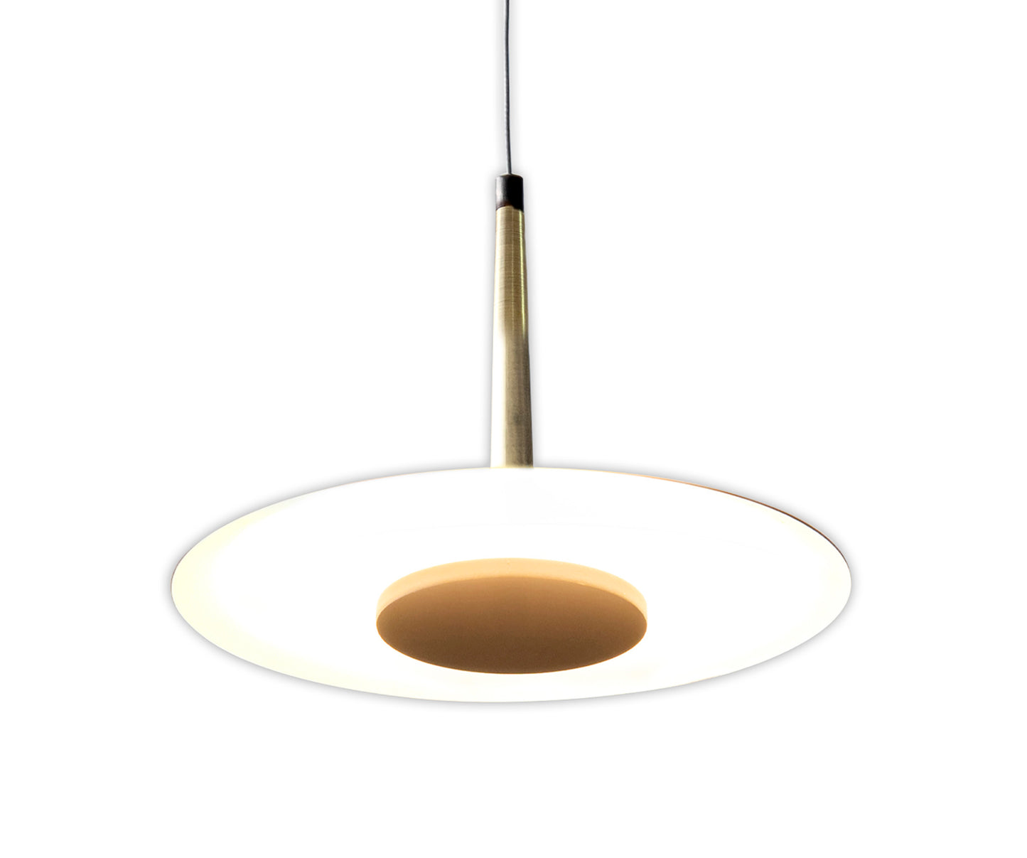 Orion 1 Light Pendant, 8W LED, 3000K, 590lm, Black/Antique Brass, 3yrs Warranty by Mantra