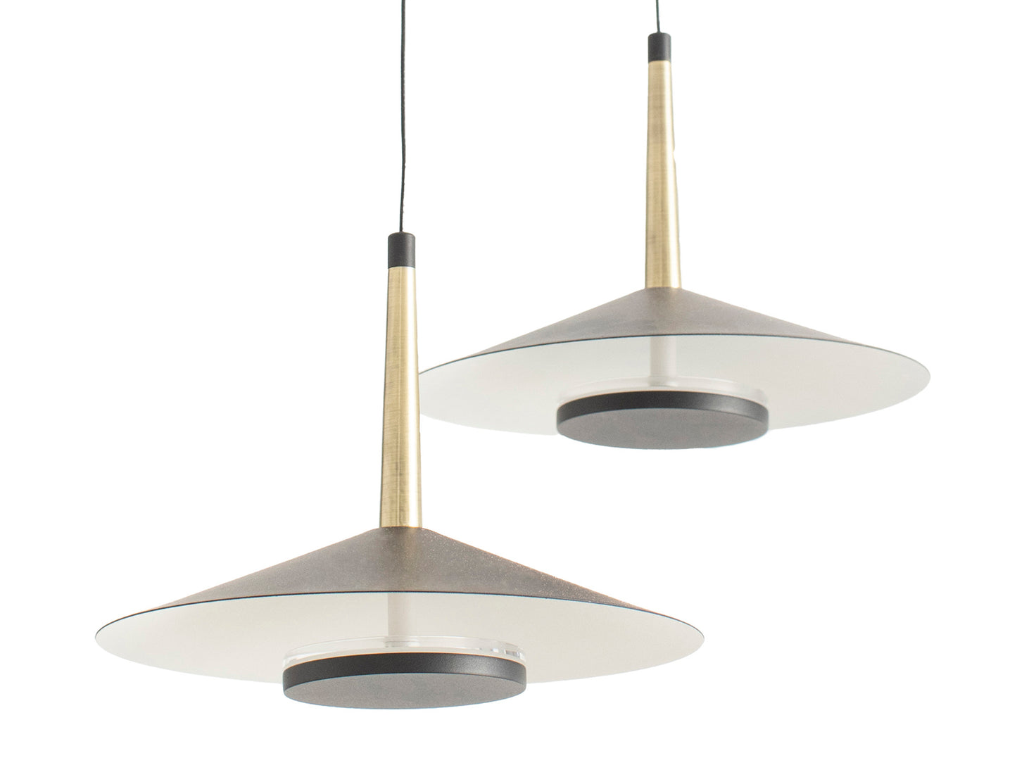 Orion 2 Light Linear Pendant , 16W LED, 3000K, 1180lm, Black,/Antique Brass, 3yrs Warranty by Mantra