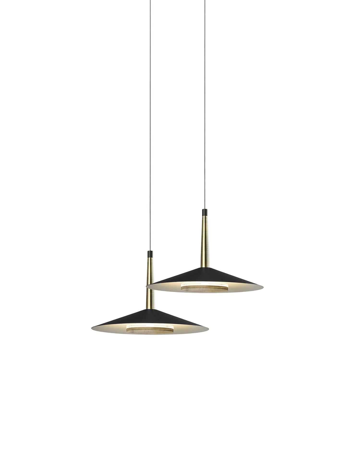 Orion 2 Light Linear Pendant , 16W LED, 3000K, 1180lm, Black,/Antique Brass, 3yrs Warranty by Mantra