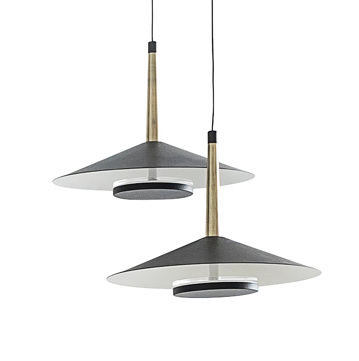 Orion 4 Light Linear Pendant , 32W LED, 3000K, 1770lm, Black,/Antique Brass, 3yrs Warranty by Mantra