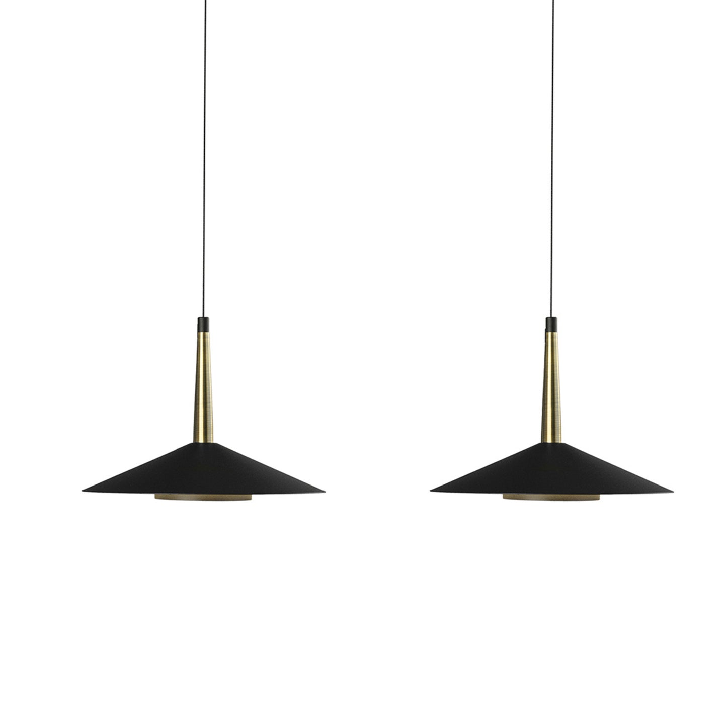 Orion 3 Light Linear Pendant, 24W LED, 3000K, 1770lm, Black/Antique Brass, 3yrs Warranty by Mantra