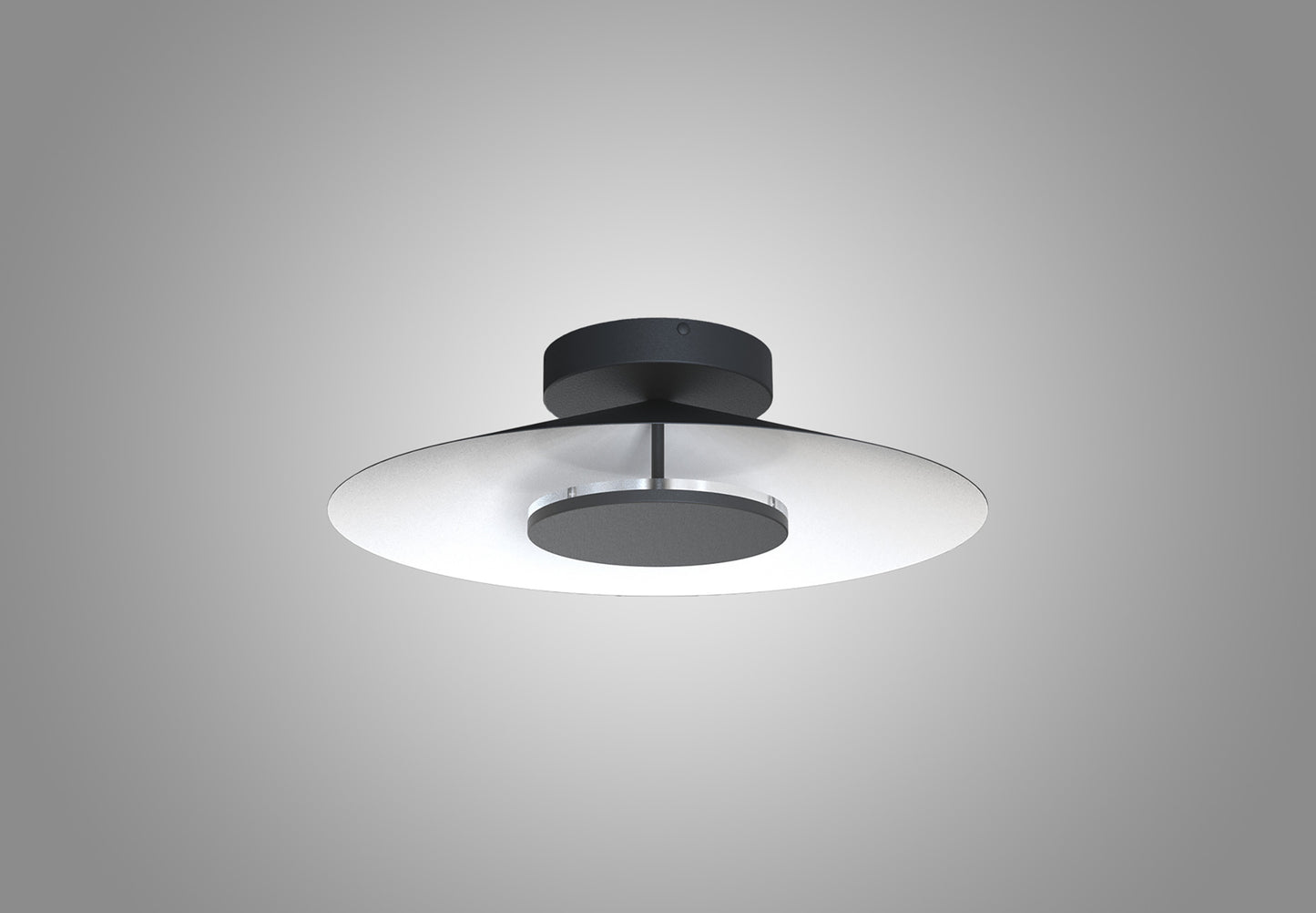 Orion Ceiling 25cm Round, 8W LED, 3000K, 560lm, White/Black, 3yrs Warranty by Mantra