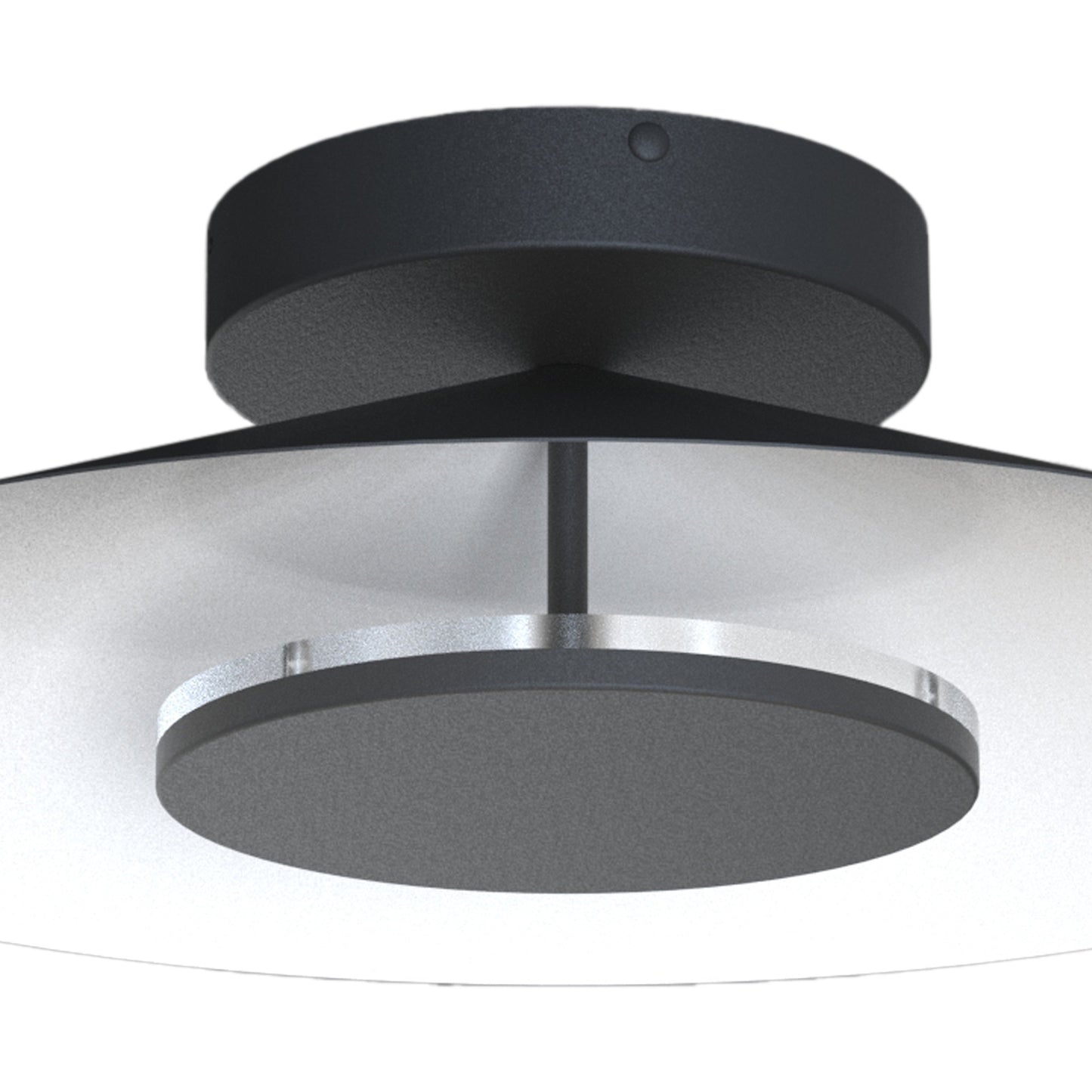 Orion Ceiling 25cm Round, 8W LED, 3000K, 560lm, White/Black, 3yrs Warranty by Mantra