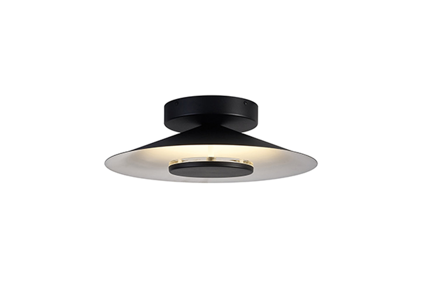 Orion Ceiling 25cm Round, 8W LED, 3000K, 560lm, White/Black, 3yrs Warranty by Mantra