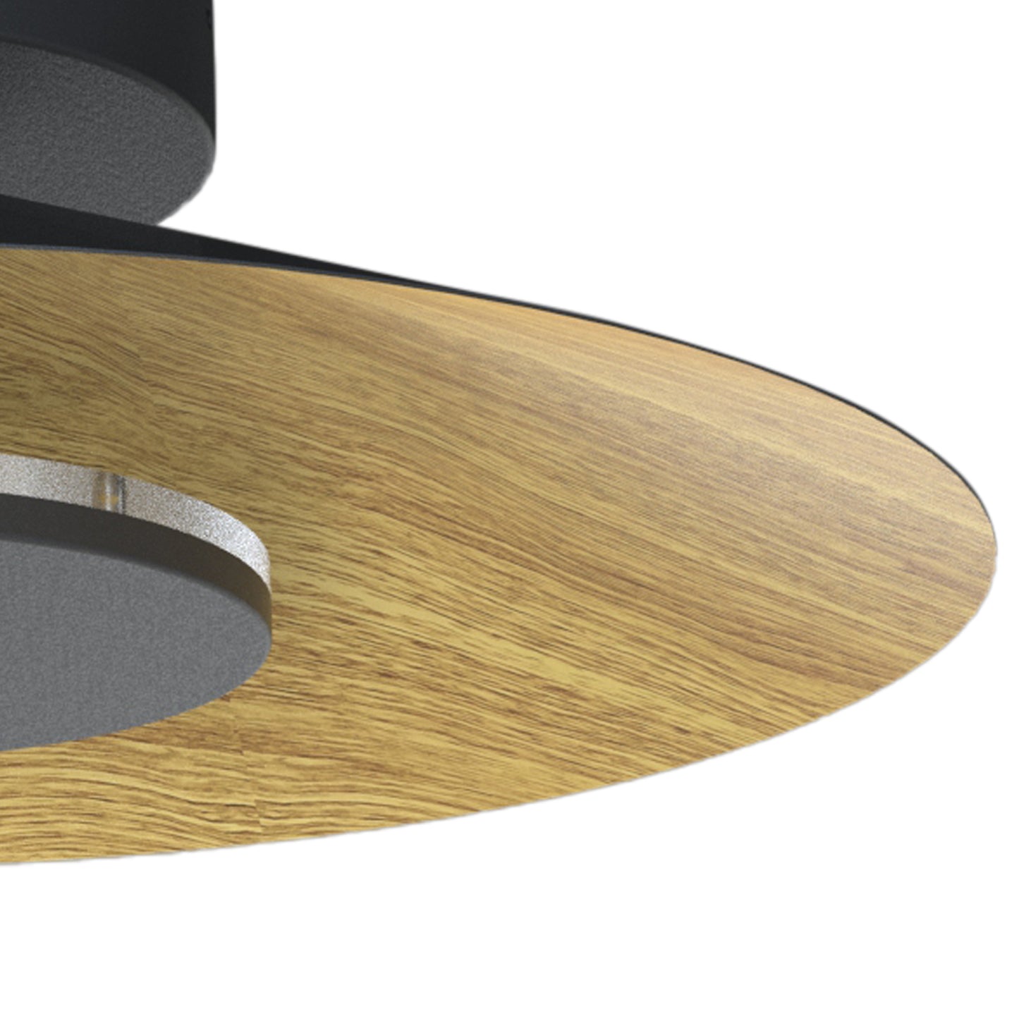 Orion Ceiling 25cm Round, 8W LED, 3000K, 560lm, Wood/Black, 3yrs Warranty by Mantra