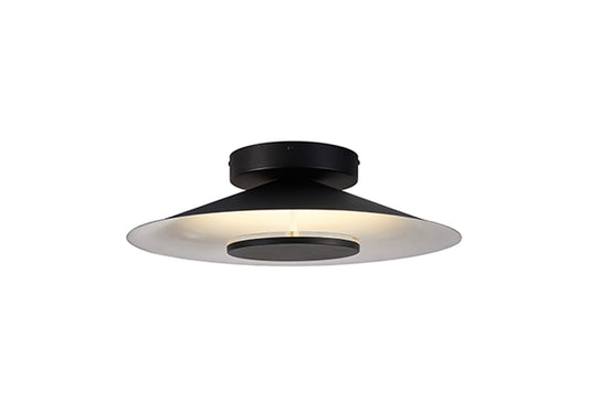 Orion Ceiling 40cm Round, 20W LED, 3000K, 1400lm, White/Black, 3yrs Warranty by Mantra